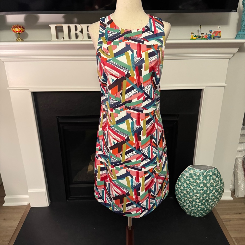 Jade by Melody Tam Multicolor Geometric Print Dress | Size M